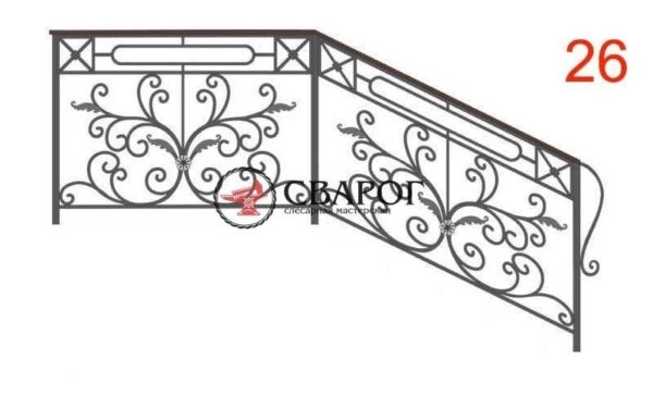 Кованые перила, эскиз - 26