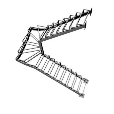 Каркас для лестницы П-образной с забежными ступенями